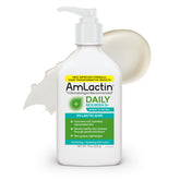 AmLactin Daily Nourish en bote, hidratación suave para piel seca y sensible.