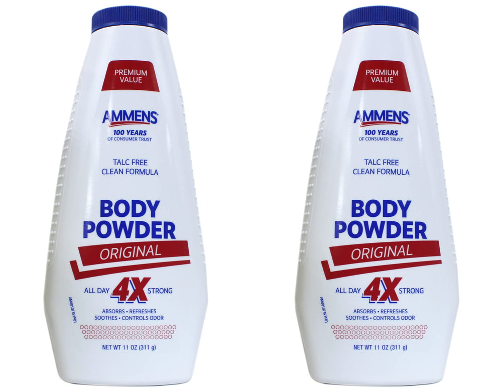 Ammens Polvo Corporal Original, botella con dosificador, ofrece protección duradera y sensación fresca todo el día.