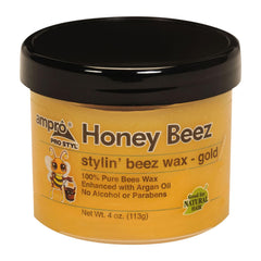 AmPro Pro Styl Beez Wax Oro en envase, nutrición con argán para peinados duraderos