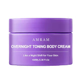 AMRAM Overnight Toning Whip bottle on shelf, showcasing quick absorption.