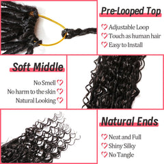 AMUMI Goddess Locs 24 inch pre-looped for quick, beginner-friendly crochet installation.