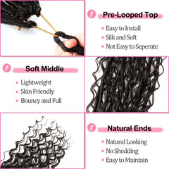 AMUMI Soft Boho Locs 30 inch pre-looped crochet design for quick installs.