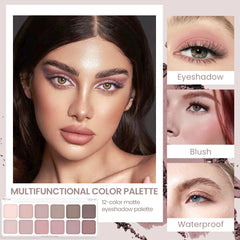 AMY'S DIARY 12Color palette application brush demonstrating seamless blending