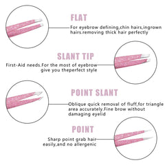 Amytor pointed-tip tweezer for clean plucks of fine brows and ingrown hairs.