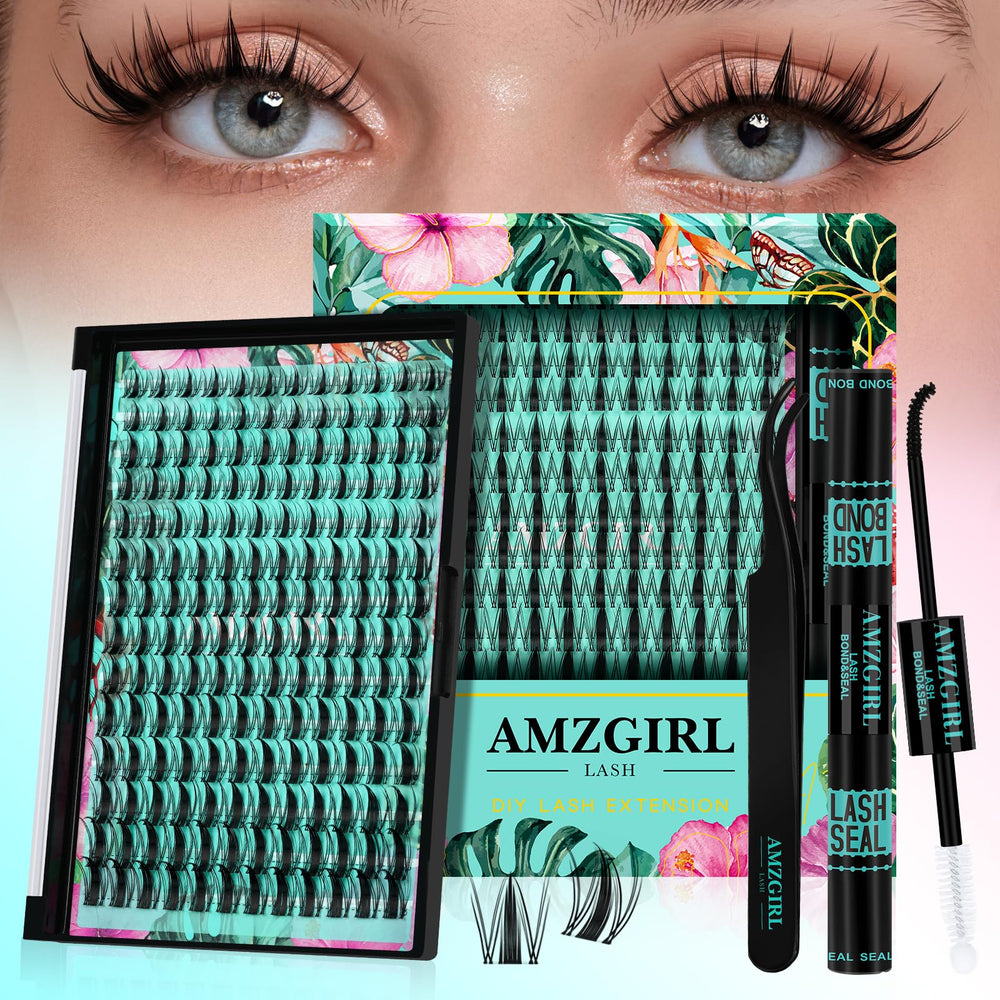 AMZGIRL LASH lash clusters kit 168pcs for easy DIY extensions.