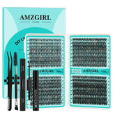AMZGIRL LASH clusters kit with 640pcs in varied lengths for at-home styling