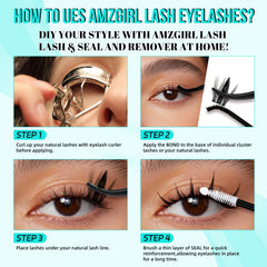 AMZGIRL LASH EXTENSION set with various lashes showing versatility