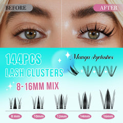 AMZGIRL LASH invisible-band manga lashes blending with natural lashes