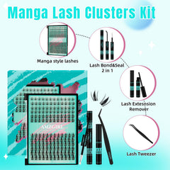 AMZGIRL LASH Manga clusters invisible band closeup for natural blend