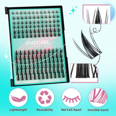 AMZGIRL LASH waterproof and sweat-proof clusters stay in place during activities