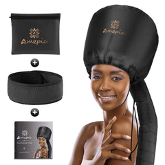 Amzpic bonnet hood dryer attachment front view with roomy cap for even drying at home.