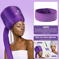 Amzpic bonnet features adjustable drawstring for a secure fit during drying.