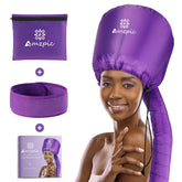 Amzpic bonnet hood hair dryer attachment in purple, full view for convenient at-home drying.
