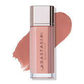 Anastasia Beverly Hills Lip Velvet Pure Hollywood tube shows velvety color payoff for all-day wear.