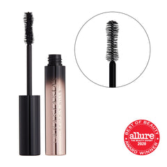Angled view of the Anastasia Beverly Hills Mini Lash Brag mascara tube showing rich pigment.