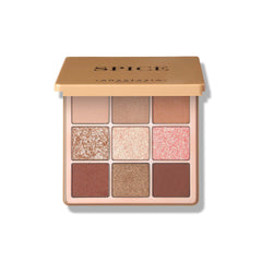 Anastasia Beverly Hills Mini Spice palette close-up shows warm neutrals for daily looks.