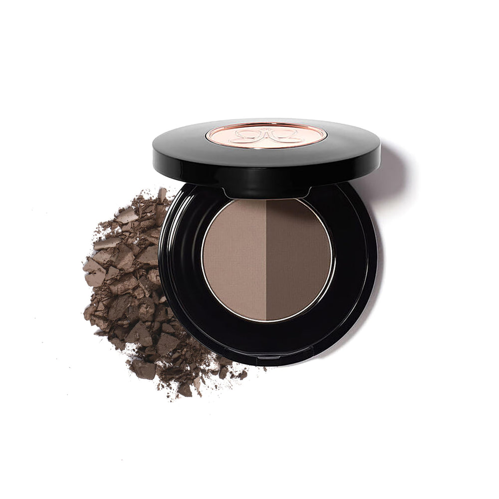 Anastasia Beverly Hills Brow Powder Duo dual-shade compact open, showing natural texture.