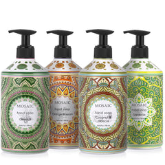 AnatoliaDaphne Mosaic Coconut Oil hand soap bottle with pump for smooth skin