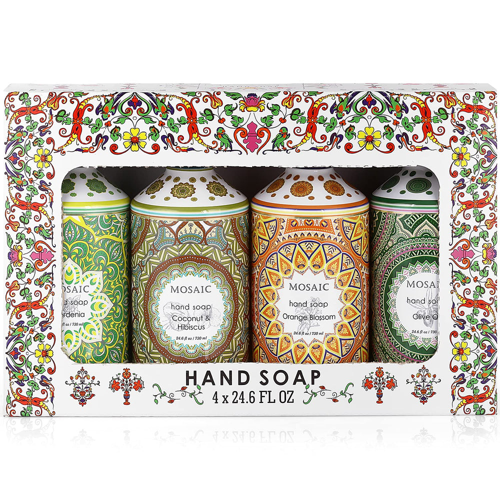 AnatoliaDaphne Mosaic Olive Oil hand soap bottle with pump for moisturized hands