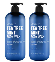AnatoliaDaphne Tea Tree Mint bottle pair in a shower for all skin types.