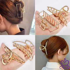 ANBALA gold rectangle hair clip provides elegant metal look for daily wear