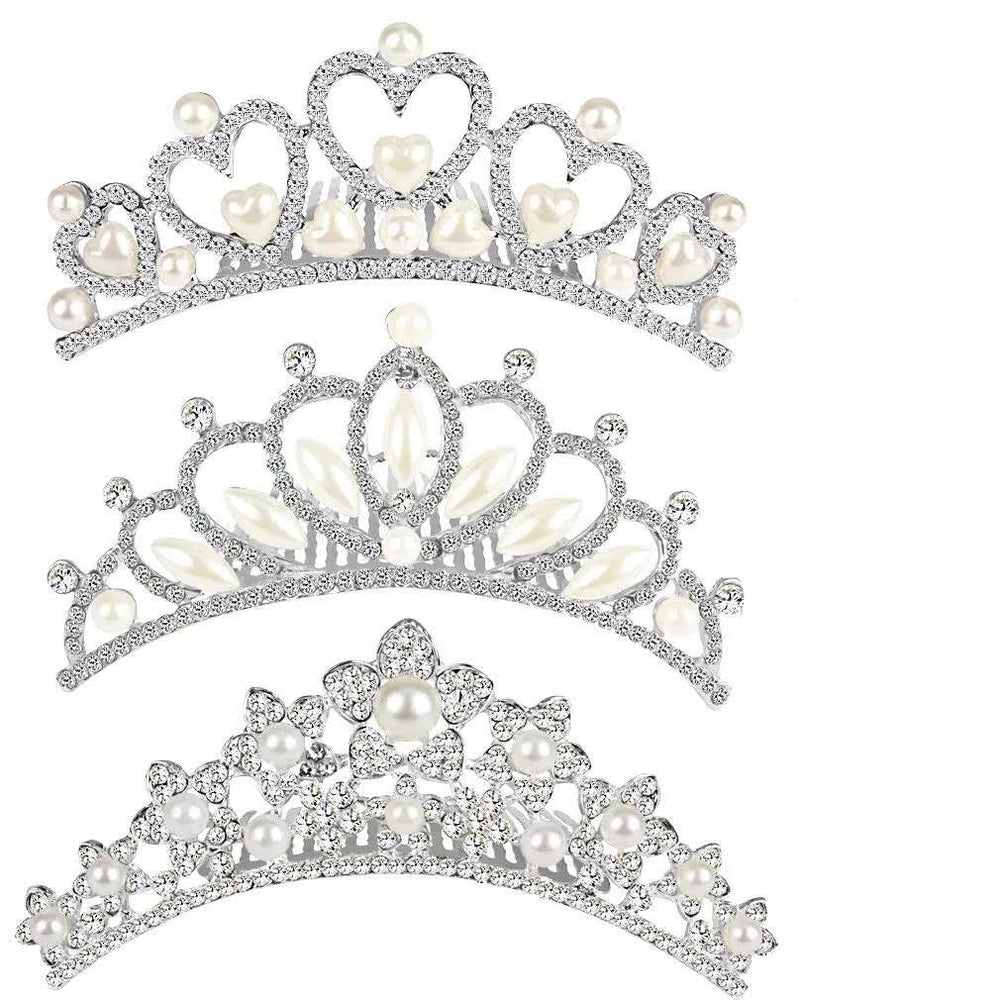 ANBALA pequeña tiara con peine de cristal, ideal para novias y fiestas