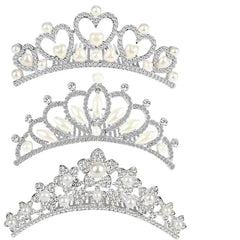 ANBALA pequeña tiara con peine de cristal, ideal para novias y fiestas