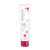 Andalou Naturals CC Color Correct SPF 30, tubo frontal, cobertura mineral suave.