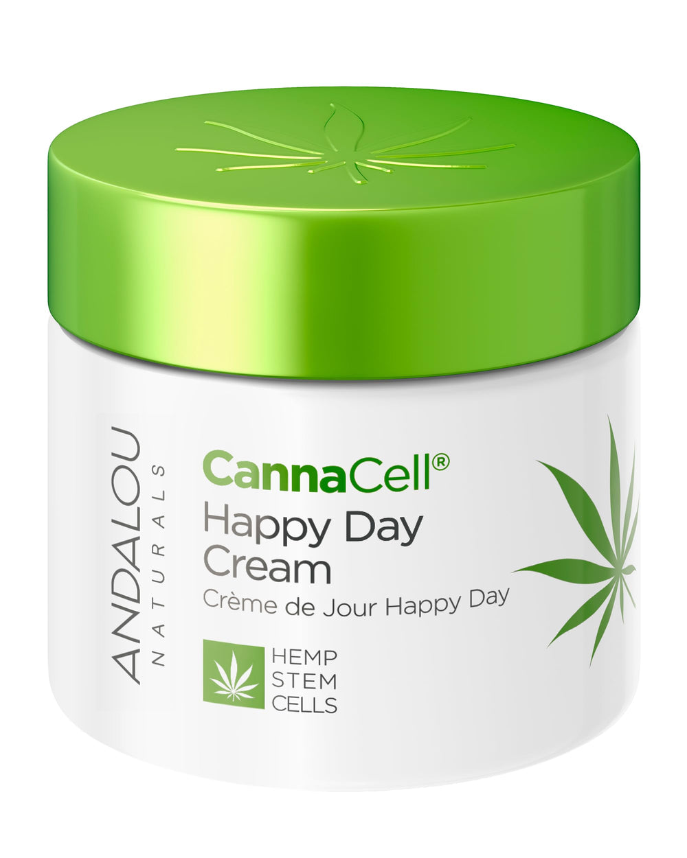 Crema Cannacell Happy Day en botella para hidratación diaria de la piel