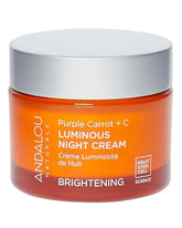 Andalou Naturals Night Crm Prpl Carrot+C en botella, crema nocturna nutritiva para piel