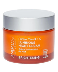 Andalou Naturals Night Crm Prpl Carrot+C en botella, crema nocturna nutritiva para piel