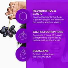 Andalou Naturals Suero revitalizante con extractos de frutos con aplicador práctico para dosis precisas y control.