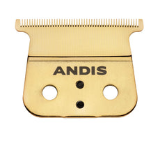 Andis GTX-EXO Gold blade close-up teeth designed for efficient hair feeding.