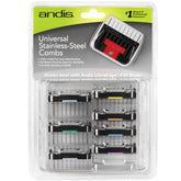 Andis raised stainless steel combs 8-piece set for precise trimming.