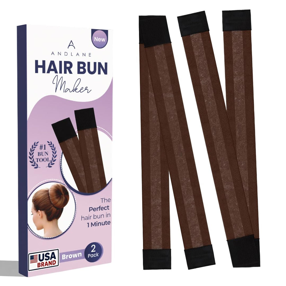 Andlane bun maker donut brown pack 2 for quick, secure sock buns.