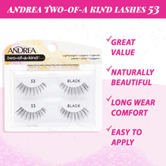 Andrea Two of a Kind Lashes 53 sterilized human hair, cruelty-free fullness and length.