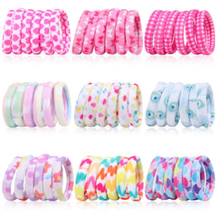 Anezus 54Pcs hair ties in colorful nylon elastics for daily wear
