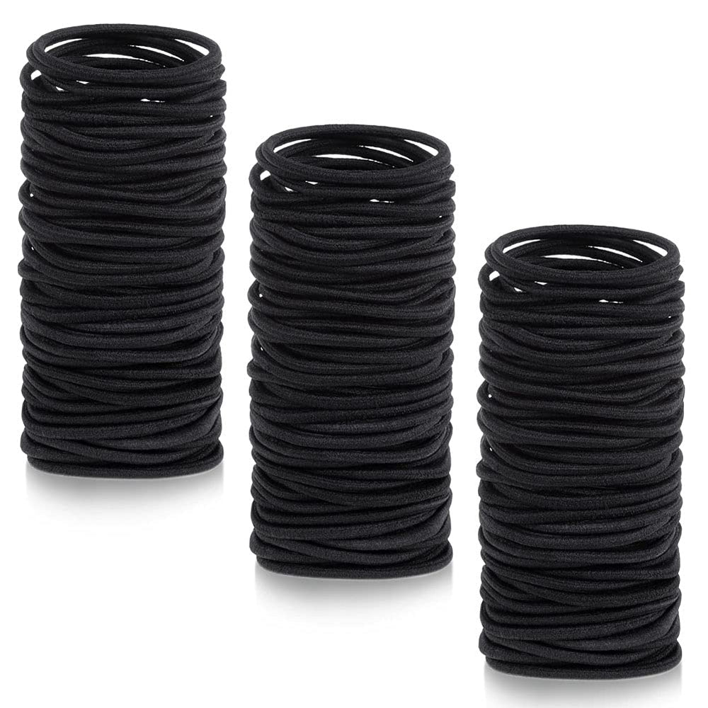 Anezus elásticos negros 3 mm para uso diario y peinados estables.