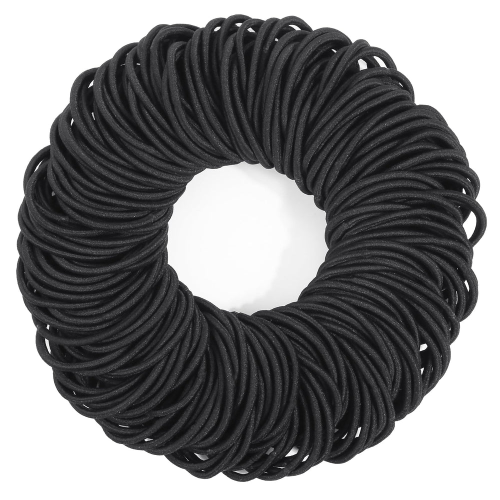 Anezus 200pcs black hair ties bundle for secure ponytails without snagging