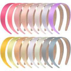 anezus pastel satin headband pack shows 16 soft anti-slip bands for daily wear