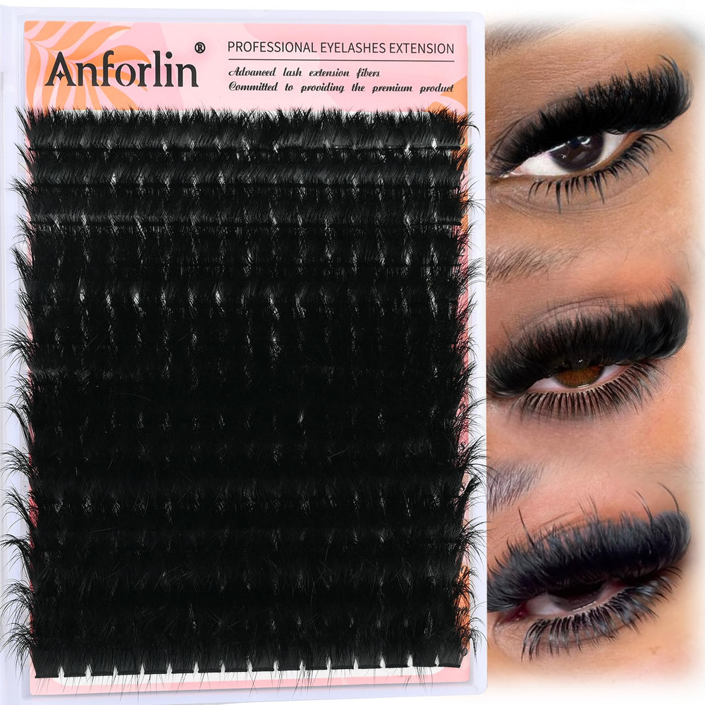 Anforlin lash clusters ensemble 224pcs for versatile volume and customizable lash looks.
