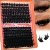 Anforlin thick lash clusters 180D-280D for dramatic 12–22mm eyes with rich volume.