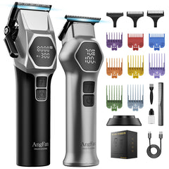 ANGFAN professional hair clippers with 8000RPM turbo for quick, clean fades.