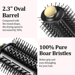 ANGILALA nylon pin bristles prevent tangles and boost shine during brushing.