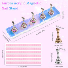 ANGNYA gold practice nail holders secure display for painting practice.