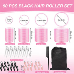 AnJOLi hair rollers four sizes for versatile styling on different hair lengths.