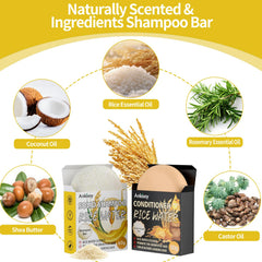 ANKOOY rice water conditioner bottle nourishes and smooths hair.