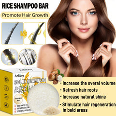 ANKOOY Rice Water Shampoo Bar lathers gently for thorough cleansing.