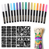 Marcadores Anmmy para tatuajes en la piel, 16 colores brillantes para fiestas.