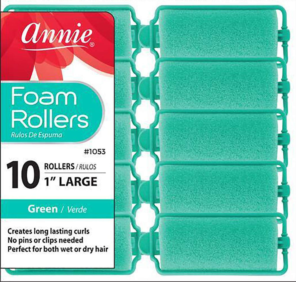 Annie foam hair rollers 1-inch pack for comfortable heatless curls.